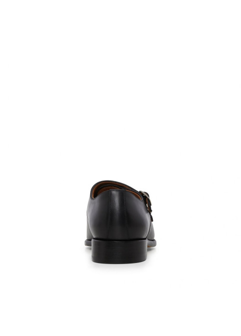 Men’s Double Monk Strap Captoe Leather Dress Shoe – Black